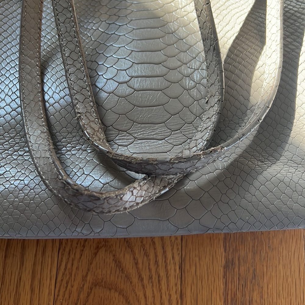 Gigi New York Grey Python Embossed Previously Ado… - image 4